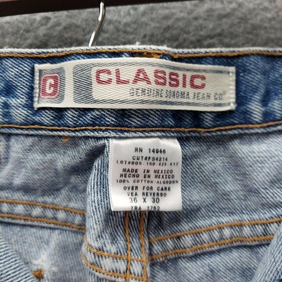 Sonoma Genuine Classic Jean Co. Mens Blue Denim Straight Leg Jeans  34x30 READ - Picture 11 of 11